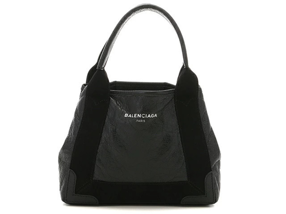 Balenciaga Navy Blue Cabas Tote Bag Calf Black